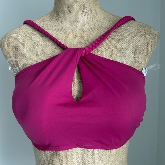 Shade & Shore High Neck Braided Strap Bikini Top 34D NEW! - Picture 5 of 5